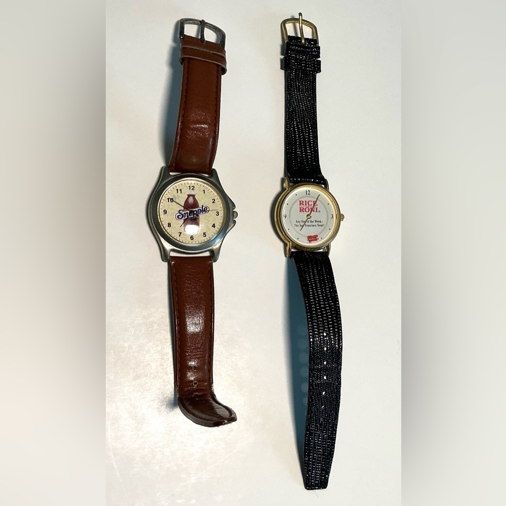 Rare Vintage Novelty Watches: Official Snapple & Rice-A-Roni Promotional Watches